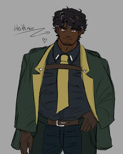 half-body colored sketch